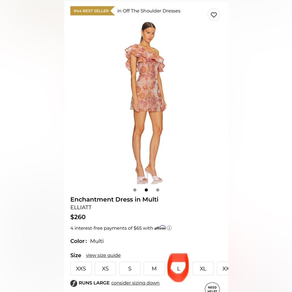 Elliatt Enchantment Off the Shoulder Dress